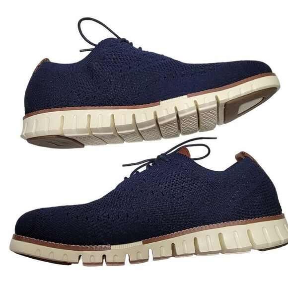 Cole Haan Men Zerogrand Stitchlite Knit Wingtip Oxford Shoe C24947 10 M Blue NEW - Picture 9 of 15